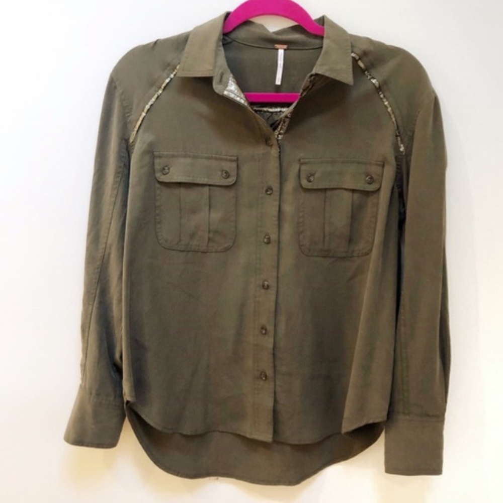 Off Campus Button Down Olive Shirt - image 4